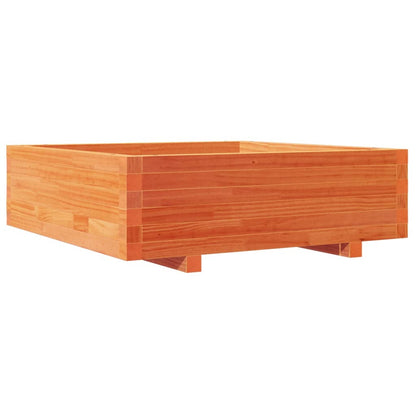 vidaXL Pflanzkübel Wachsbraun 80x80x26,5 cm Massivholz Kiefer