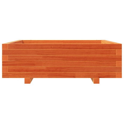 vidaXL Pflanzkübel Wachsbraun 80x80x26,5 cm Massivholz Kiefer