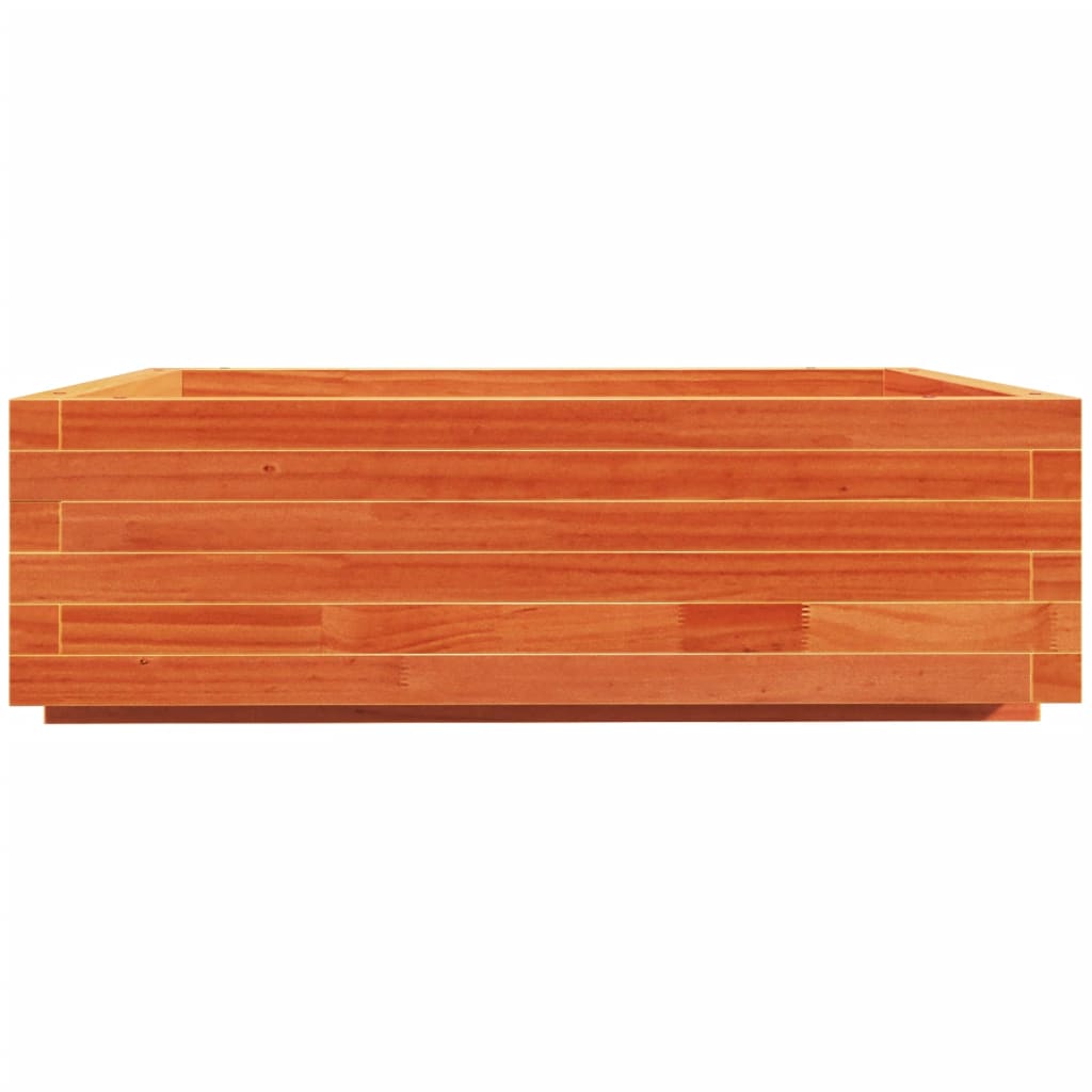 vidaXL Pflanzkübel Wachsbraun 80x80x26,5 cm Massivholz Kiefer