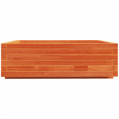 vidaXL Pflanzkübel Wachsbraun 80x80x26,5 cm Massivholz Kiefer