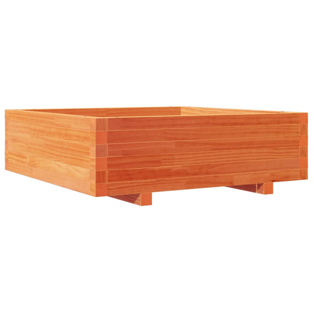 vidaXL Pflanzkübel Wachsbraun 80x80x26,5 cm Massivholz Kiefer