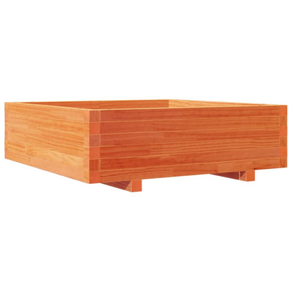 vidaXL Pflanzkübel Wachsbraun 80x80x26,5 cm Massivholz Kiefer