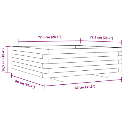 vidaXL Pflanzkübel Wachsbraun 80x80x26,5 cm Massivholz Kiefer