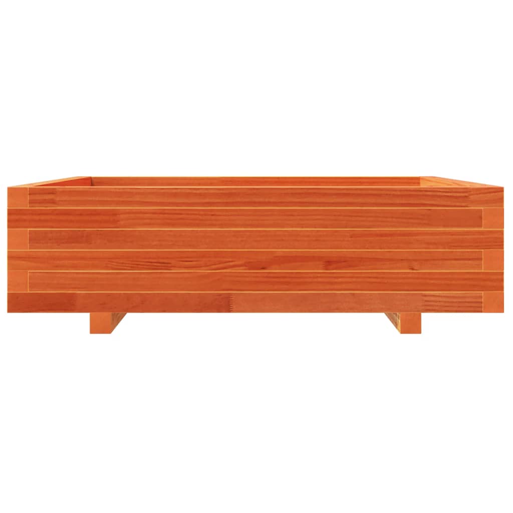 vidaXL Pflanzkübel Wachsbraun 90x90x26,5 cm Massivholz Kiefer