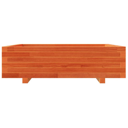 vidaXL Pflanzkübel Wachsbraun 90x90x26,5 cm Massivholz Kiefer