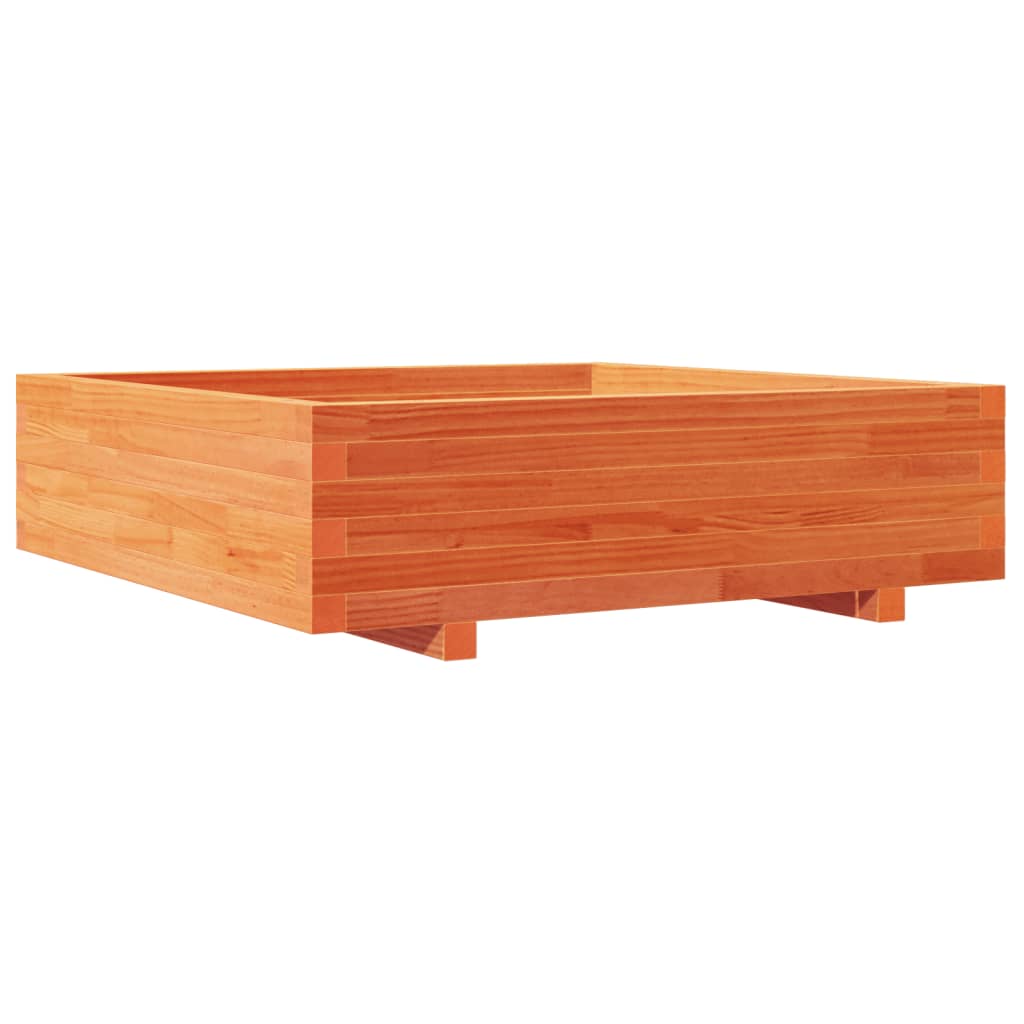 vidaXL Pflanzkübel Wachsbraun 90x90x26,5 cm Massivholz Kiefer