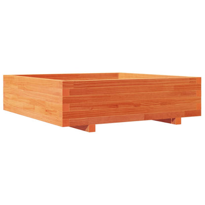 vidaXL Pflanzkübel Wachsbraun 90x90x26,5 cm Massivholz Kiefer