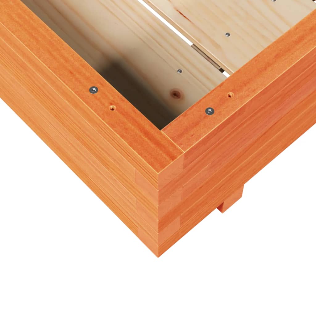 vidaXL Pflanzkübel Wachsbraun 90x90x26,5 cm Massivholz Kiefer
