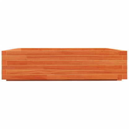 vidaXL Pflanzkübel Wachsbraun 100x100x26,5 cm Massivholz Kiefer