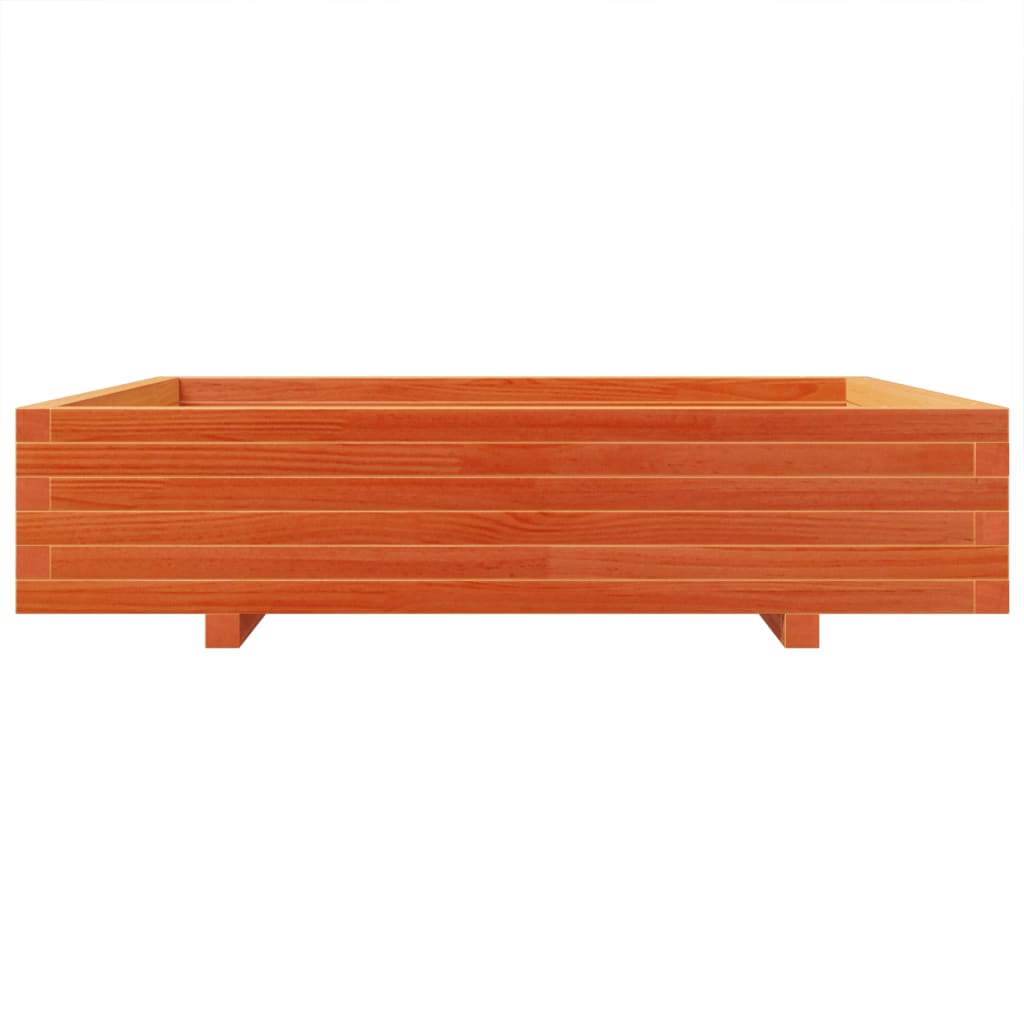 vidaXL Pflanzkübel Wachsbraun 110x110x26,5 cm Massivholz Kiefer