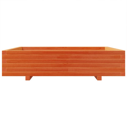 vidaXL Pflanzkübel Wachsbraun 110x110x26,5 cm Massivholz Kiefer