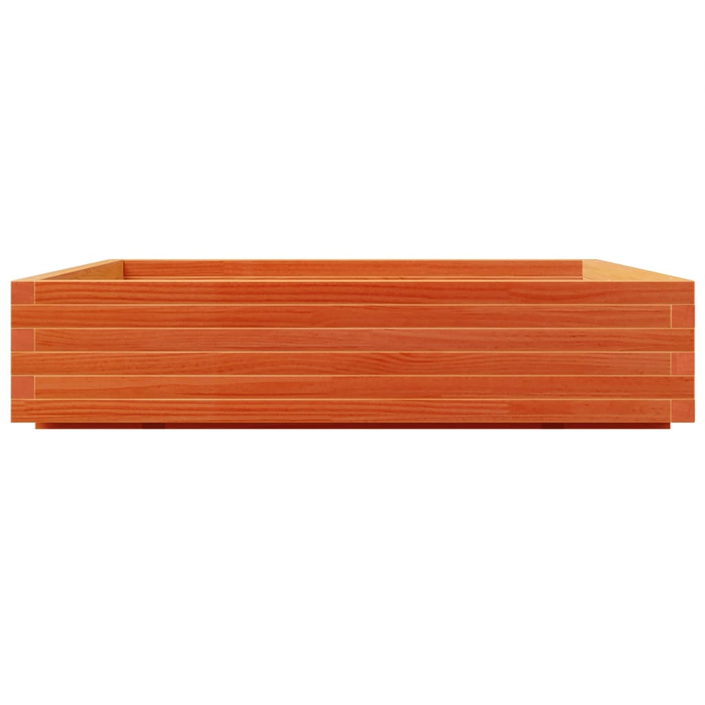 vidaXL Pflanzkübel Wachsbraun 110x110x26,5 cm Massivholz Kiefer