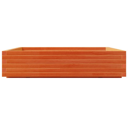 vidaXL Pflanzkübel Wachsbraun 110x110x26,5 cm Massivholz Kiefer