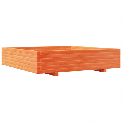 vidaXL Pflanzkübel Wachsbraun 110x110x26,5 cm Massivholz Kiefer