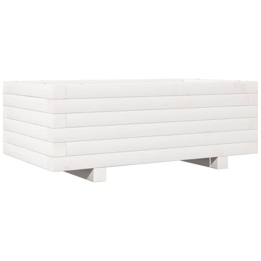vidaXL Pflanzkübel Weiß 70x40x26,5 cm Massivholz Kiefer