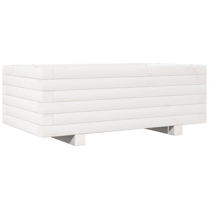 vidaXL Pflanzkübel Weiß 70x40x26,5 cm Massivholz Kiefer