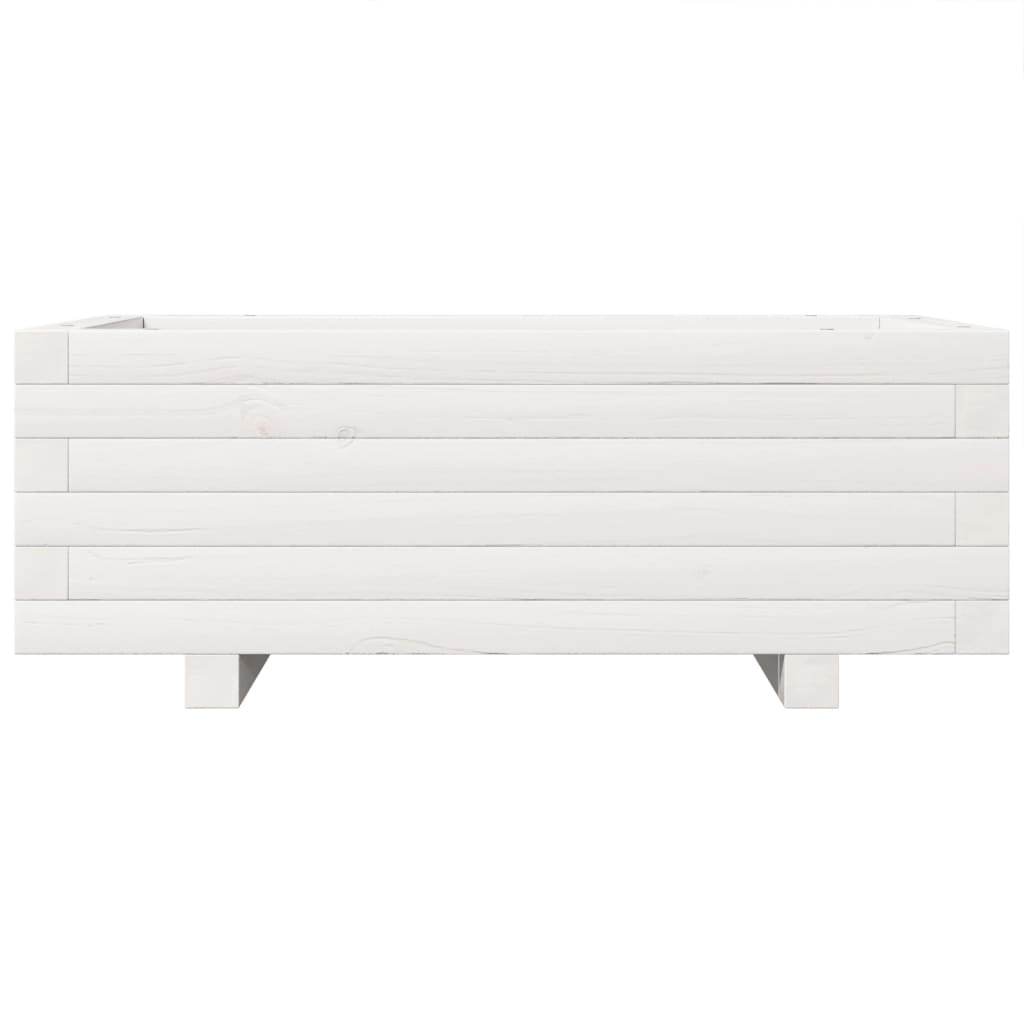vidaXL Pflanzkübel Weiß 70x40x26,5 cm Massivholz Kiefer