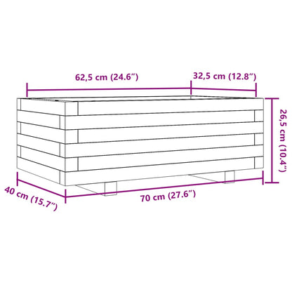 vidaXL Pflanzkübel Weiß 70x40x26,5 cm Massivholz Kiefer