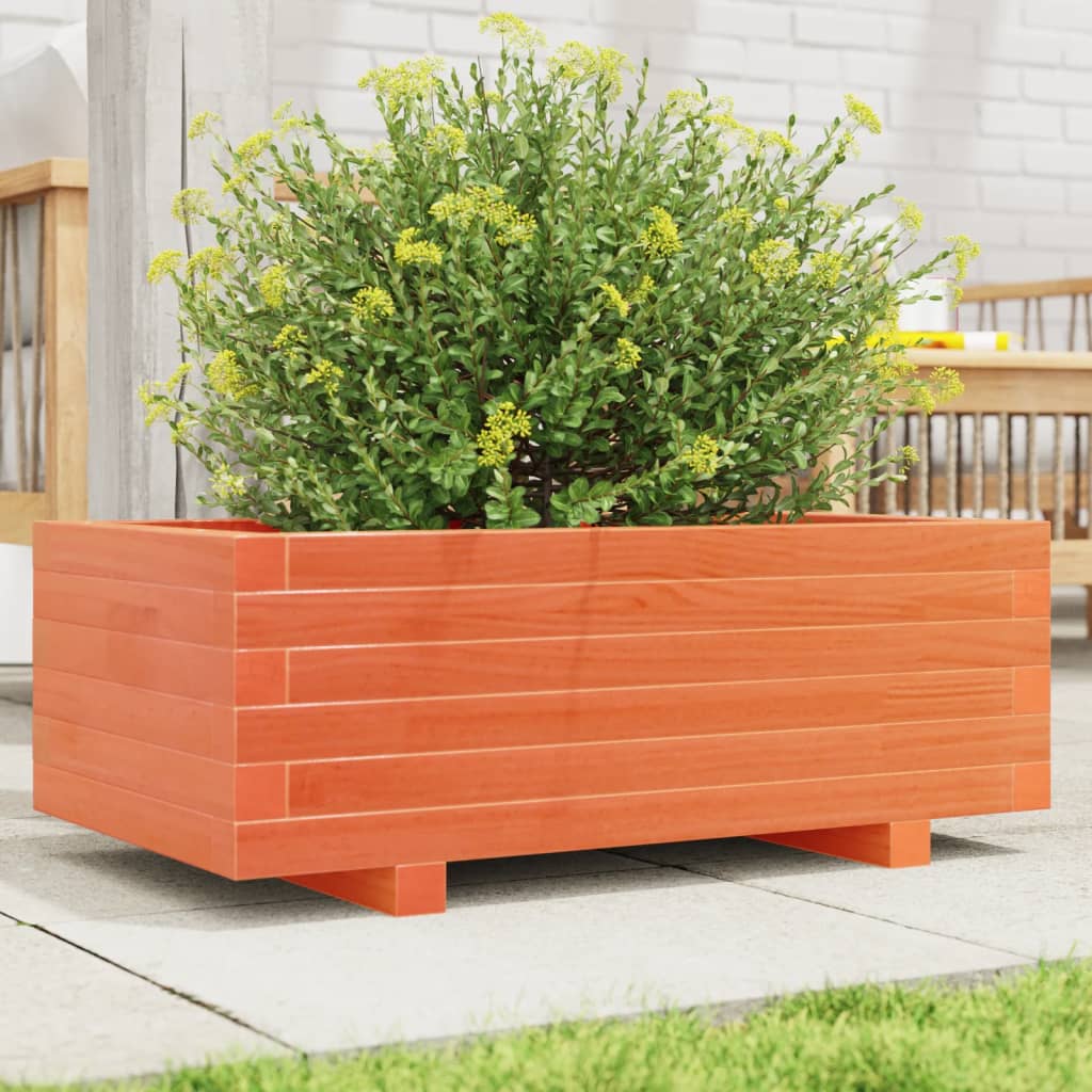 vidaXL Jardinière marron miel 70x40x26,5 cm en pin massif
