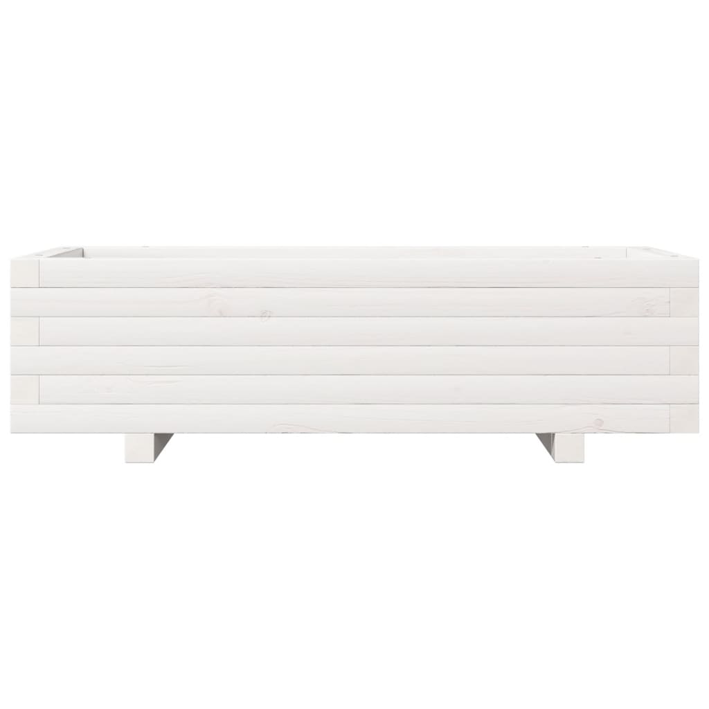 vidaXL Pflanzkübel Weiß 90x40x26,5 cm Massivholz Kiefer