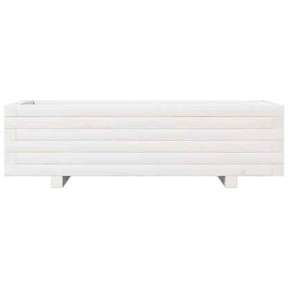 vidaXL Pflanzkübel Weiß 90x40x26,5 cm Massivholz Kiefer