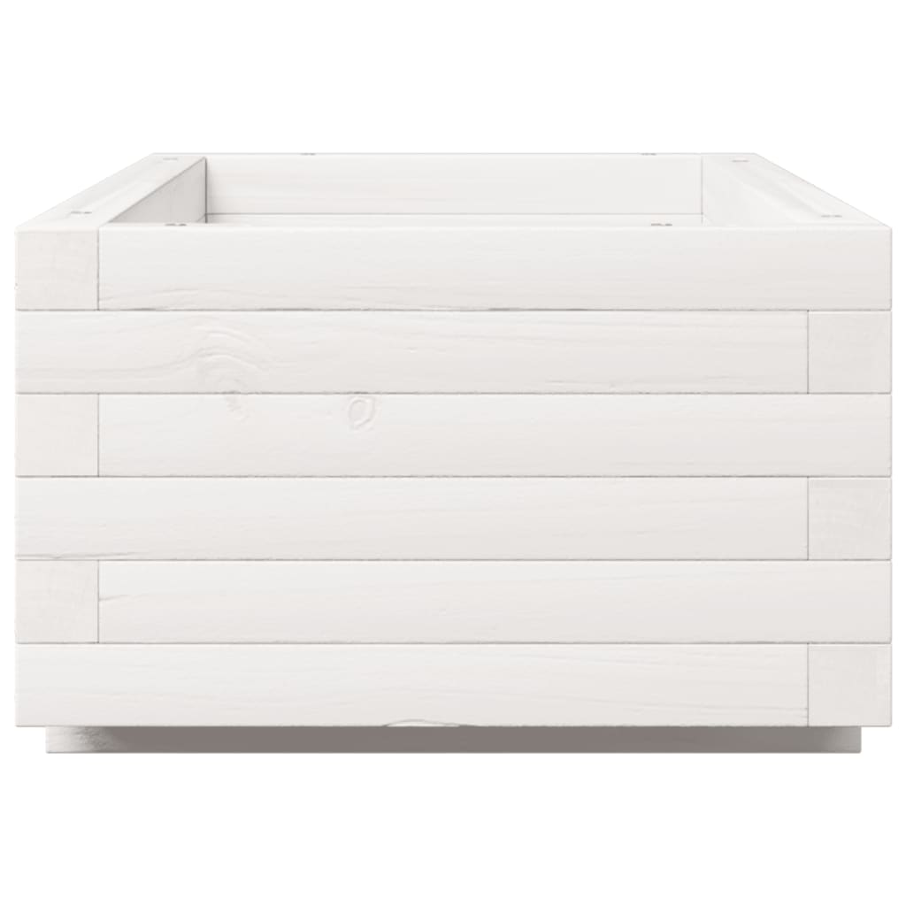 vidaXL Pflanzkübel Weiß 90x40x26,5 cm Massivholz Kiefer