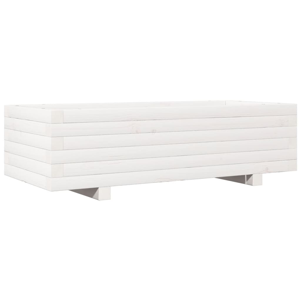 vidaXL Pflanzkübel Weiß 90x40x26,5 cm Massivholz Kiefer