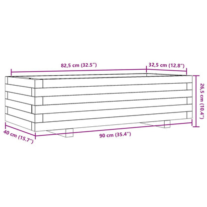 vidaXL Pflanzkübel Weiß 90x40x26,5 cm Massivholz Kiefer