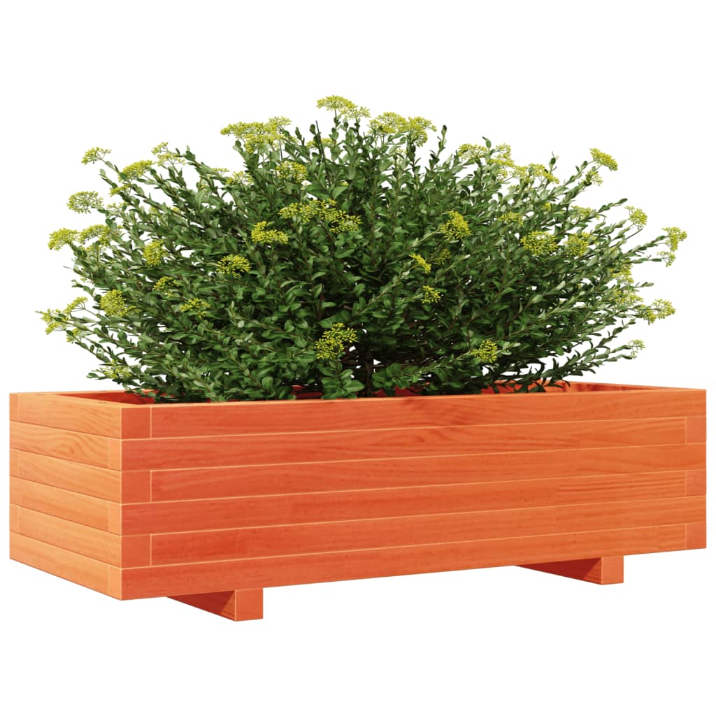 vidaXL Pflanzkübel Wachsbraun 90x40x26,5 cm Massivholz Kiefer