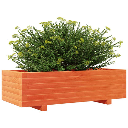 vidaXL Pflanzkübel Wachsbraun 90x40x26,5 cm Massivholz Kiefer