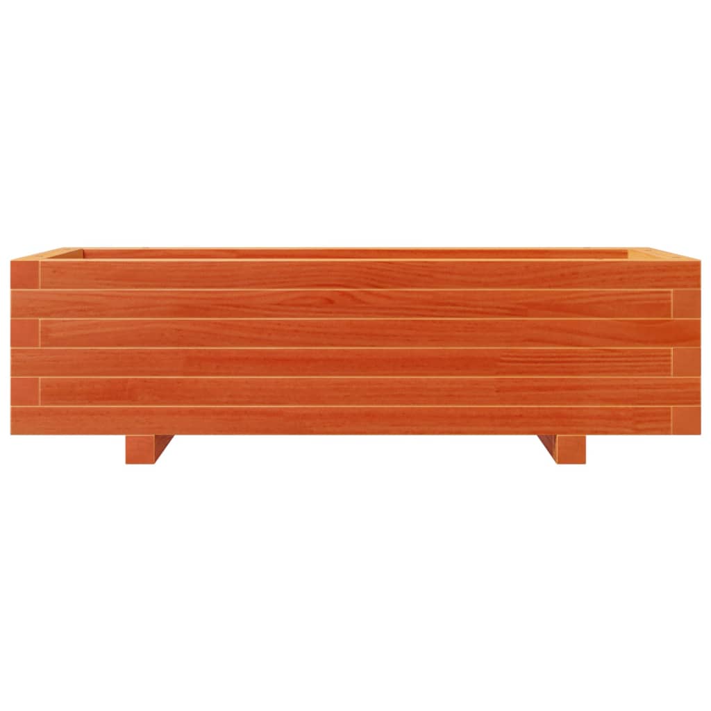 vidaXL Pflanzkübel Wachsbraun 90x40x26,5 cm Massivholz Kiefer