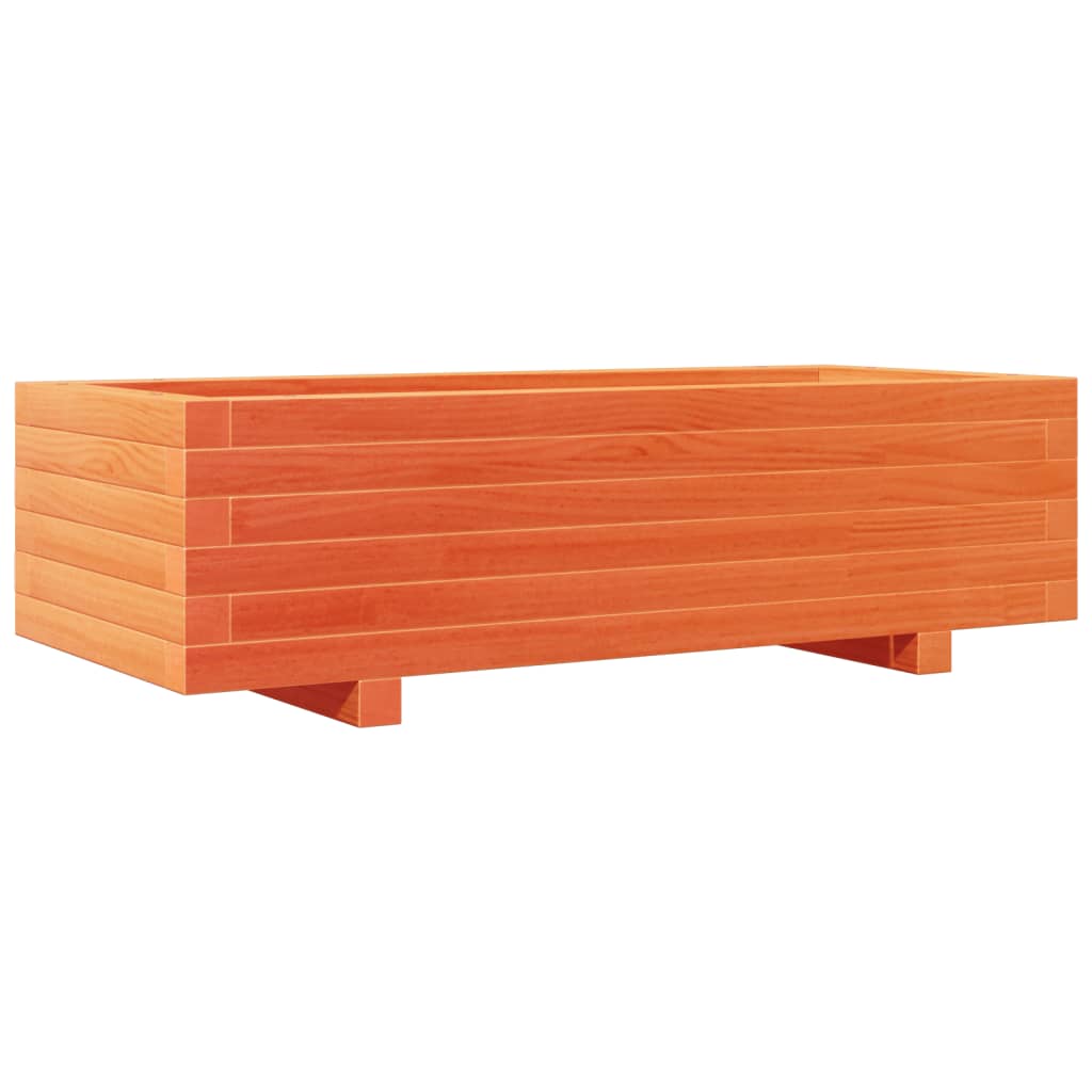 vidaXL Pflanzkübel Wachsbraun 90x40x26,5 cm Massivholz Kiefer