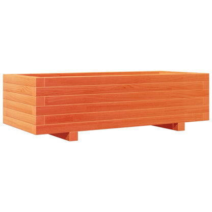 vidaXL Pflanzkübel Wachsbraun 90x40x26,5 cm Massivholz Kiefer