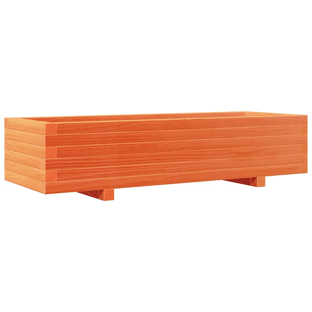 vidaXL Pflanzkübel Wachsbraun 110x40x26,5 cm Massivholz Kiefer