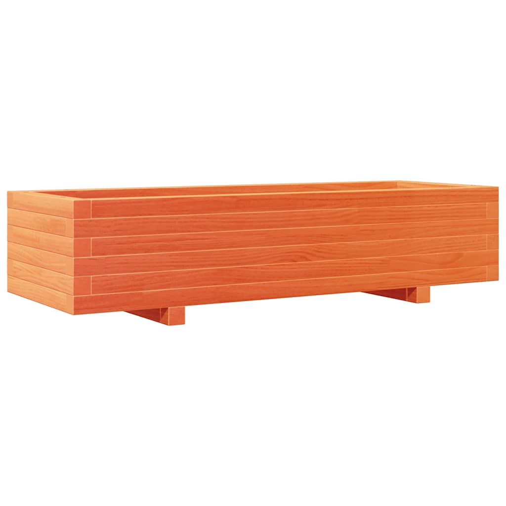 vidaXL Pflanzkübel Wachsbraun 110x40x26,5 cm Massivholz Kiefer