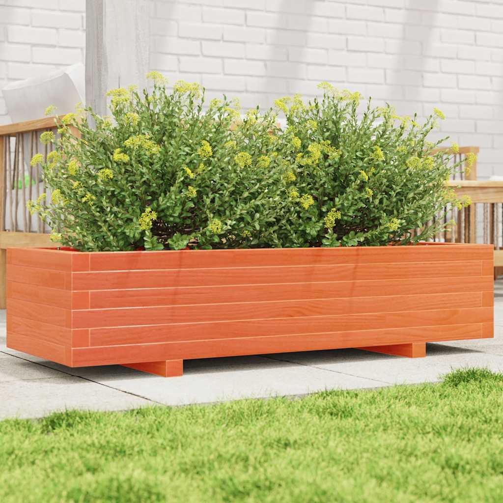 vidaXL Pflanzkübel Wachsbraun 110x40x26,5 cm Massivholz Kiefer