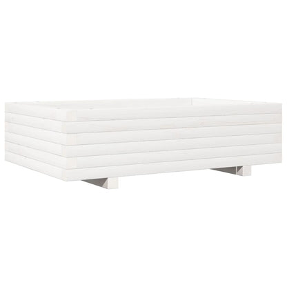vidaXL Pflanzkübel Weiß 90x60x26,5 cm Massivholz Kiefer