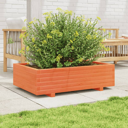 vidaXL Jardinière Bois de Pin Massif Marron Miel 90x60x26,5 cm