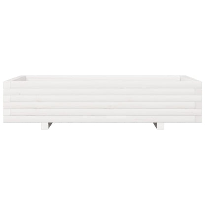 vidaXL Pflanzkübel Weiß 110x60x26,5 cm Massivholz Kiefer