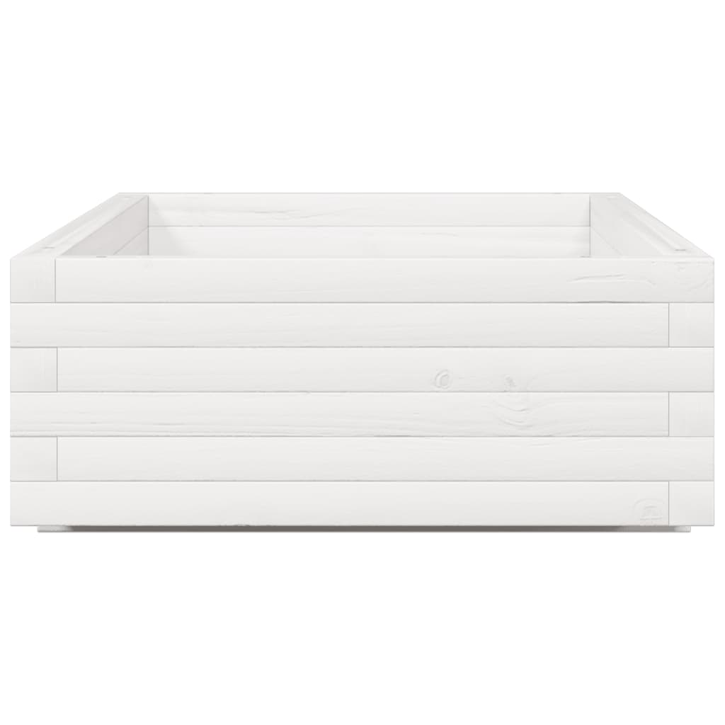 vidaXL Pflanzkübel Weiß 110x60x26,5 cm Massivholz Kiefer