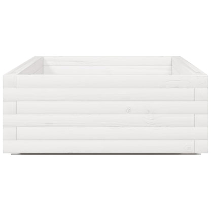 vidaXL Pflanzkübel Weiß 110x60x26,5 cm Massivholz Kiefer