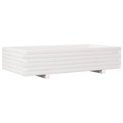 vidaXL Pflanzkübel Weiß 110x60x26,5 cm Massivholz Kiefer