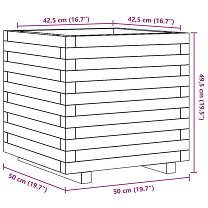 vidaXL Pflanzkübel Weiß 50x50x49,5 cm Massivholz Kiefer