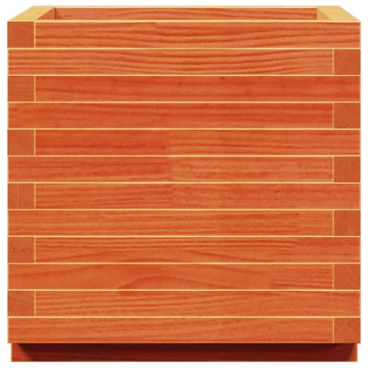 vidaXL Pflanzkübel Wachsbraun 50x50x49,5 cm Massivholz Kiefer