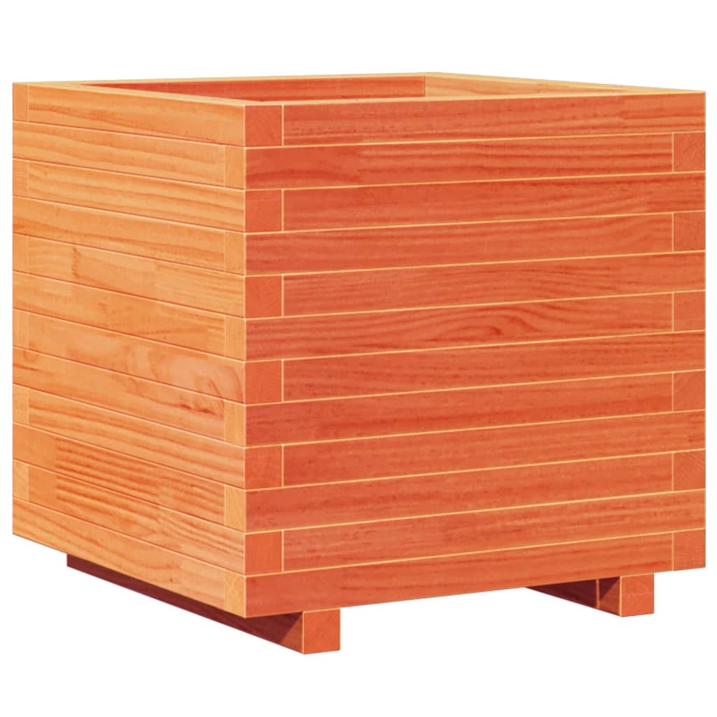 vidaXL Pflanzkübel Wachsbraun 50x50x49,5 cm Massivholz Kiefer