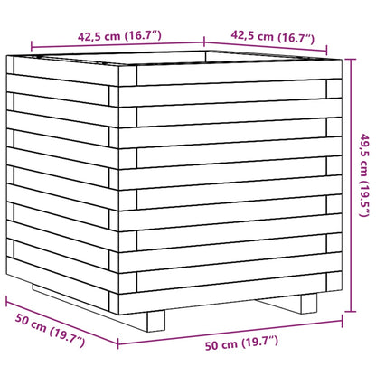 vidaXL Pflanzkübel Wachsbraun 50x50x49,5 cm Massivholz Kiefer