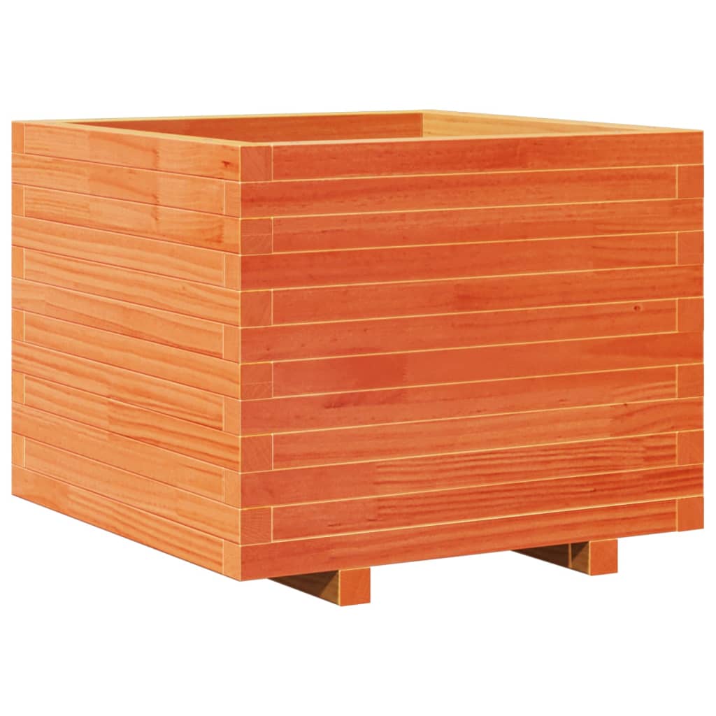 vidaXL Pflanzkübel Wachsbraun 60x60x49,5 cm Massivholz Kiefer