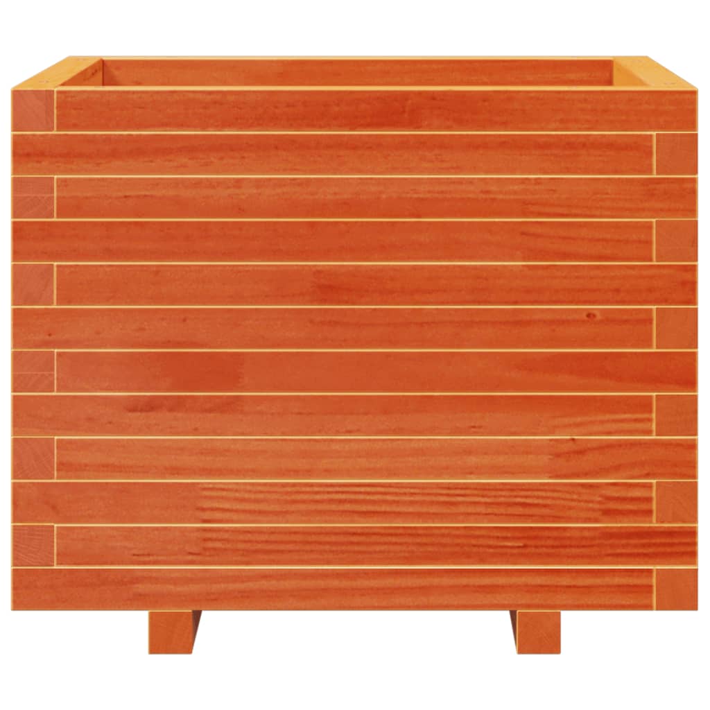 vidaXL Pflanzkübel Wachsbraun 60x60x49,5 cm Massivholz Kiefer