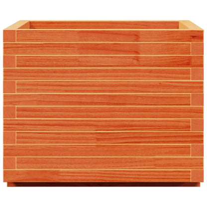 vidaXL Pflanzkübel Wachsbraun 60x60x49,5 cm Massivholz Kiefer