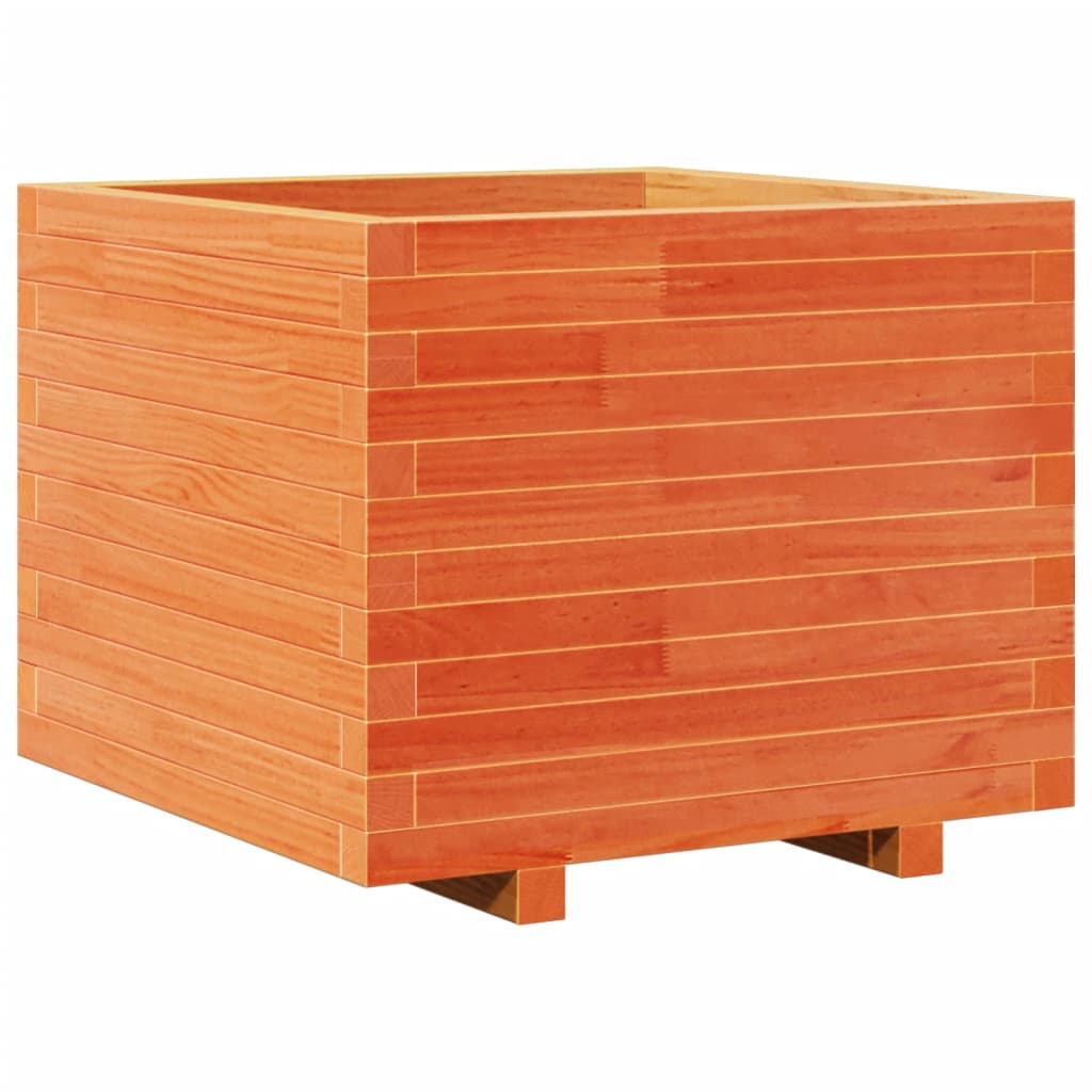 vidaXL Pflanzkübel Wachsbraun 60x60x49,5 cm Massivholz Kiefer